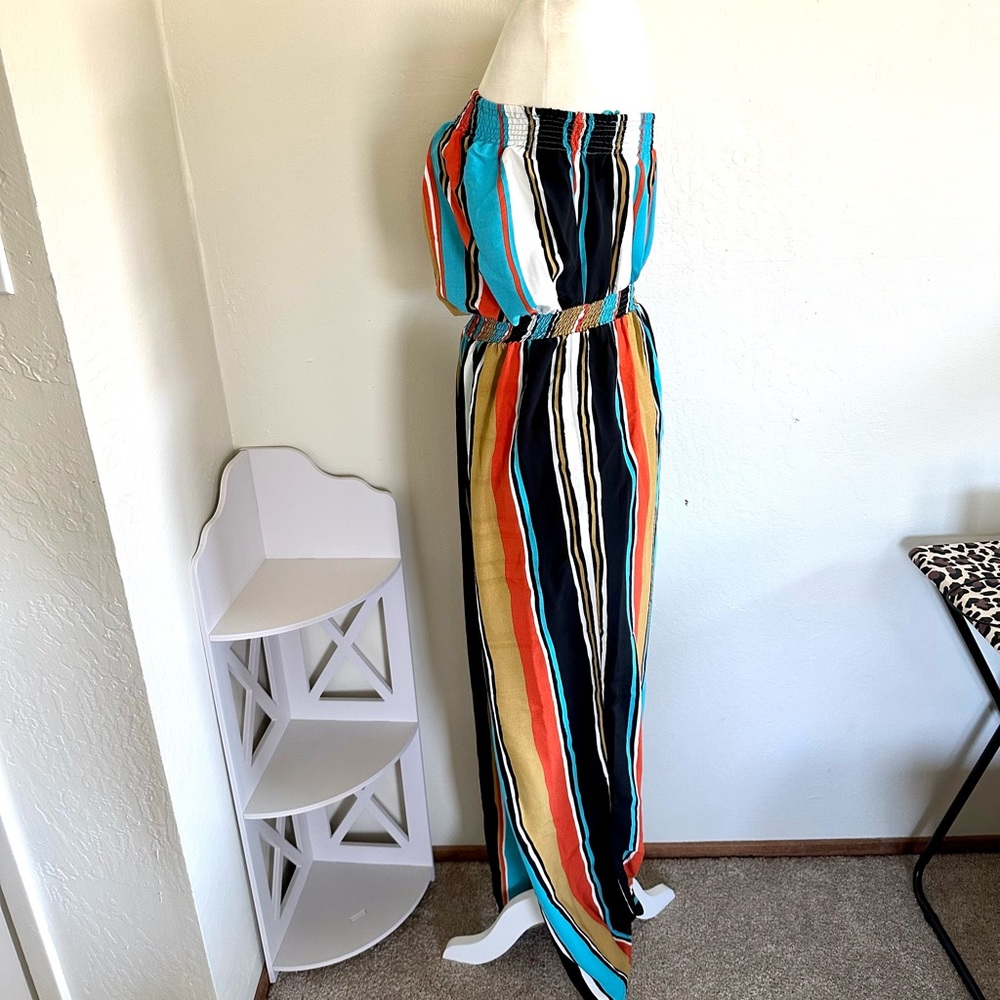 Striped multicolor jumpsuit - Picture 2 of 5